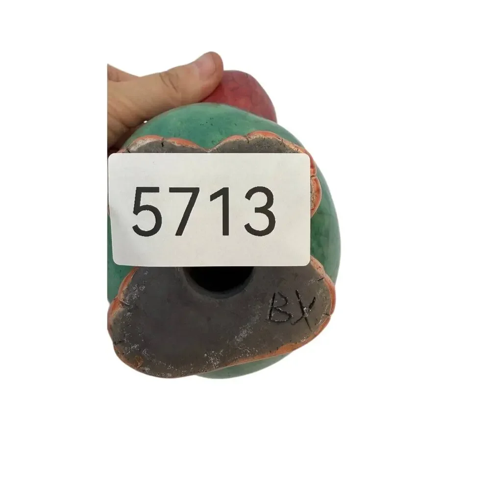 Signed Raku Pottery Cat Sculpture South Africa Art Figurine BX 1.42lb